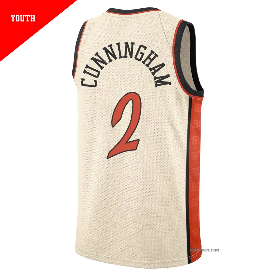 2 Youth Cade Cunningham Detroit Pistons 2024/25 Swingman Tan