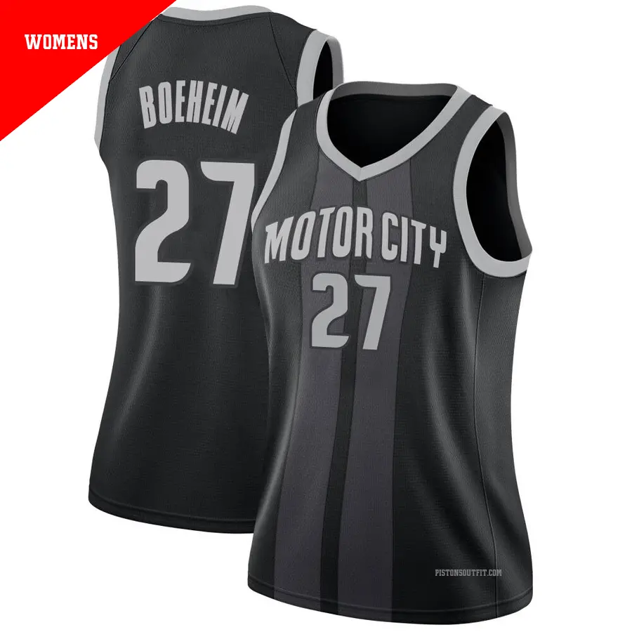 ＃27 Women's Buddy Boeheim Detroit Pistons 2018/19 Swingman Black JerseyCity Edition