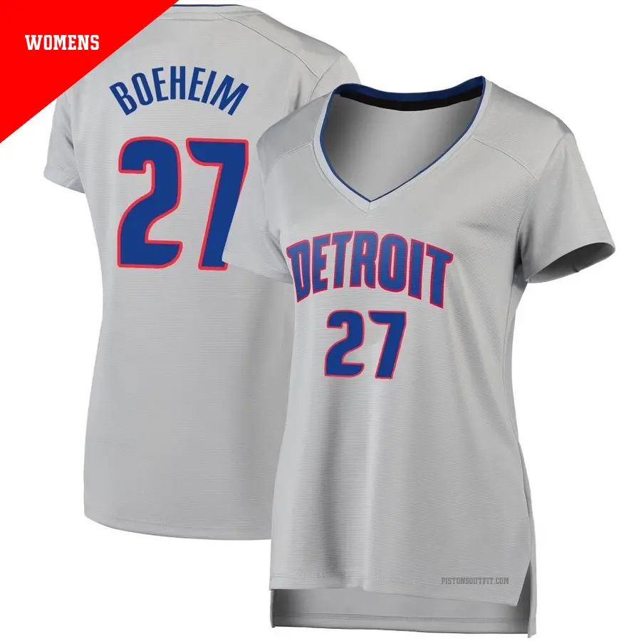 ＃27 Women's Buddy Boeheim Detroit Pistons Fast Break Silver JerseyStatement Edition