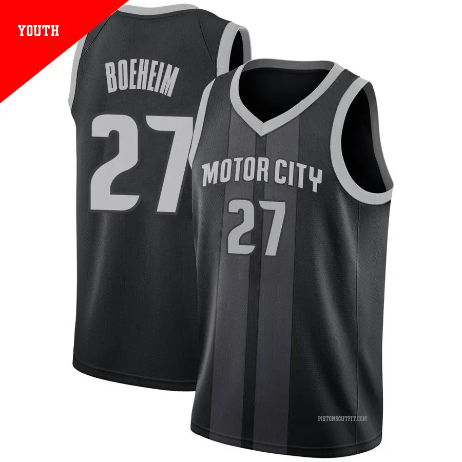 ＃27 Youth Buddy Boeheim Detroit Pistons 2018/19 Swingman Black JerseyCity Edition